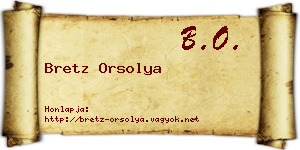 Bretz Orsolya névjegykártya
